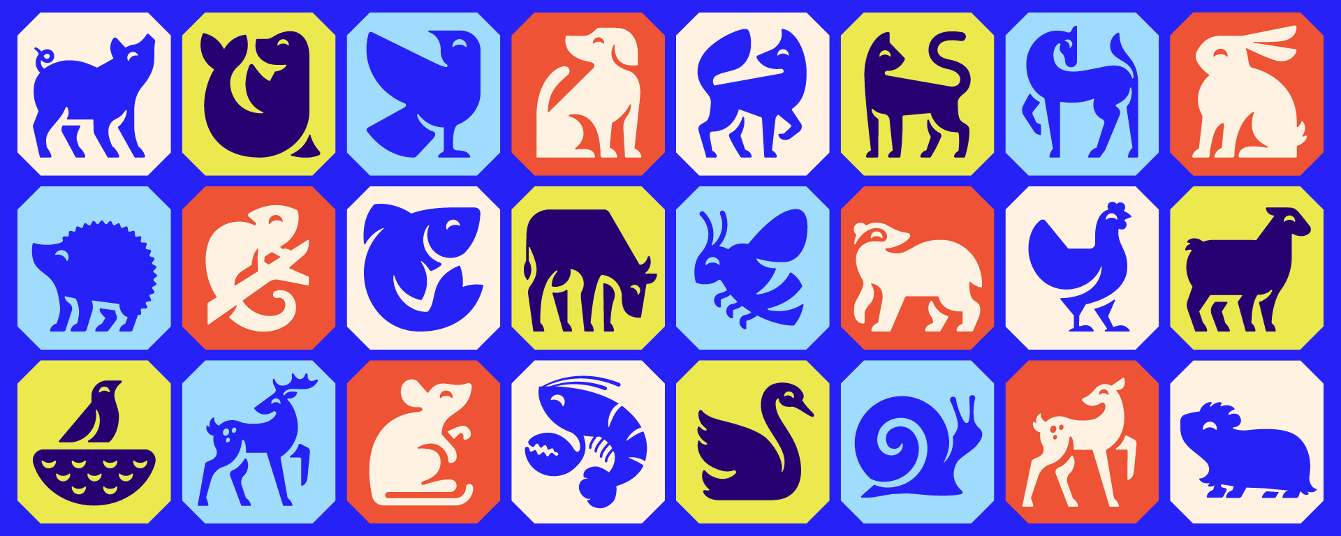 Animal illustration mosaic